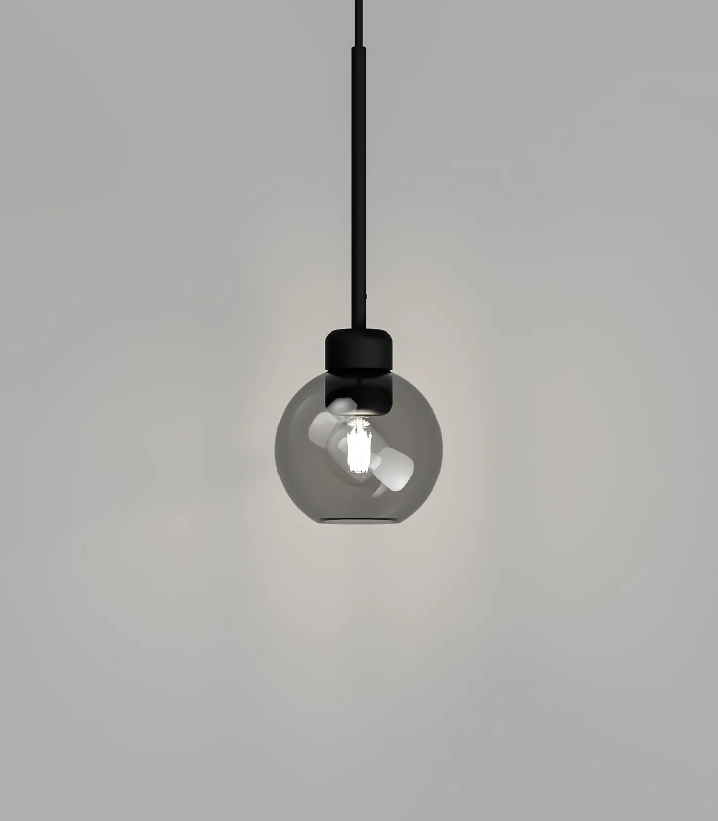 Parlour Lite Sphere Pendant Light Textured Black & Smoke - LR.i02.26.BL + LR.A01.004.SM