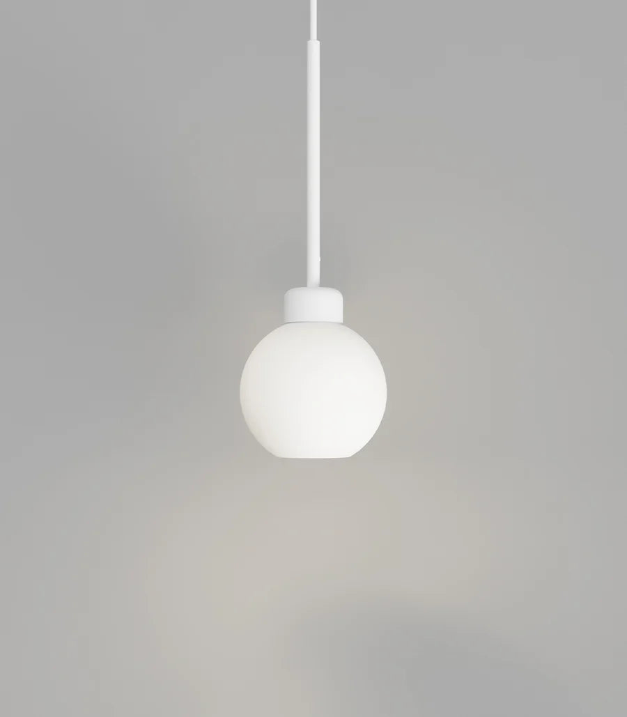 Parlour Lite Sphere Pendant Light Textured White & White - LR.i02.26.WH + LR.A01.004.WH