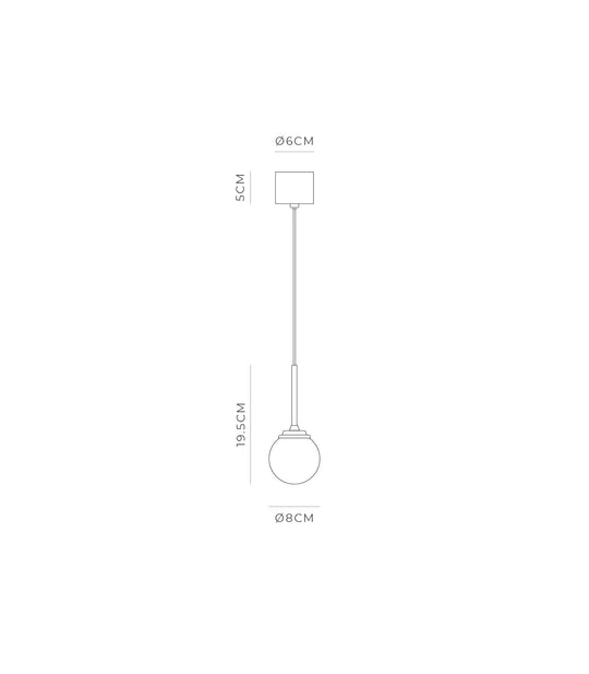 Pico Orb Small LED Pendant Light 4W 2700K White & Old Brass - LR.i02.30.OB + LR.A03.S.WH