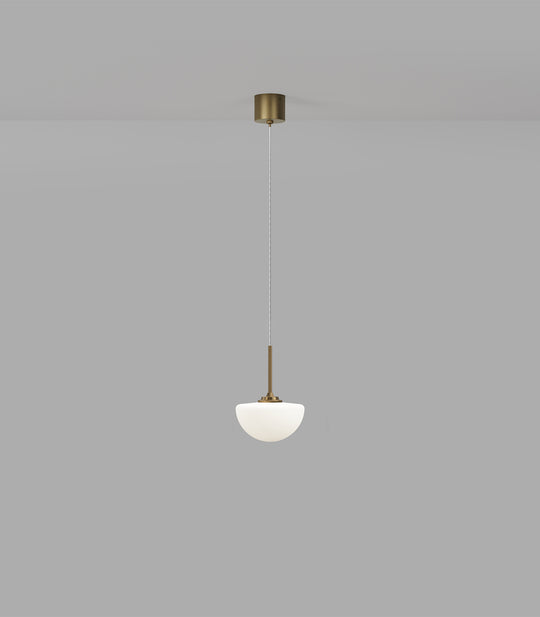 Pico Dome LED Pendant Light 4W 2700K White & Old Brass - LR.i02.30.OB + LR.A03.DM.WH