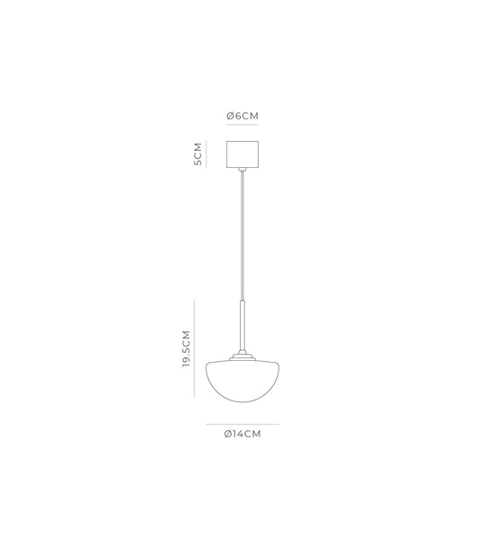 Pico Dome LED Pendant Light 4W 2700K White & Old Brass - LR.i02.30.OB + LR.A03.DM.WH