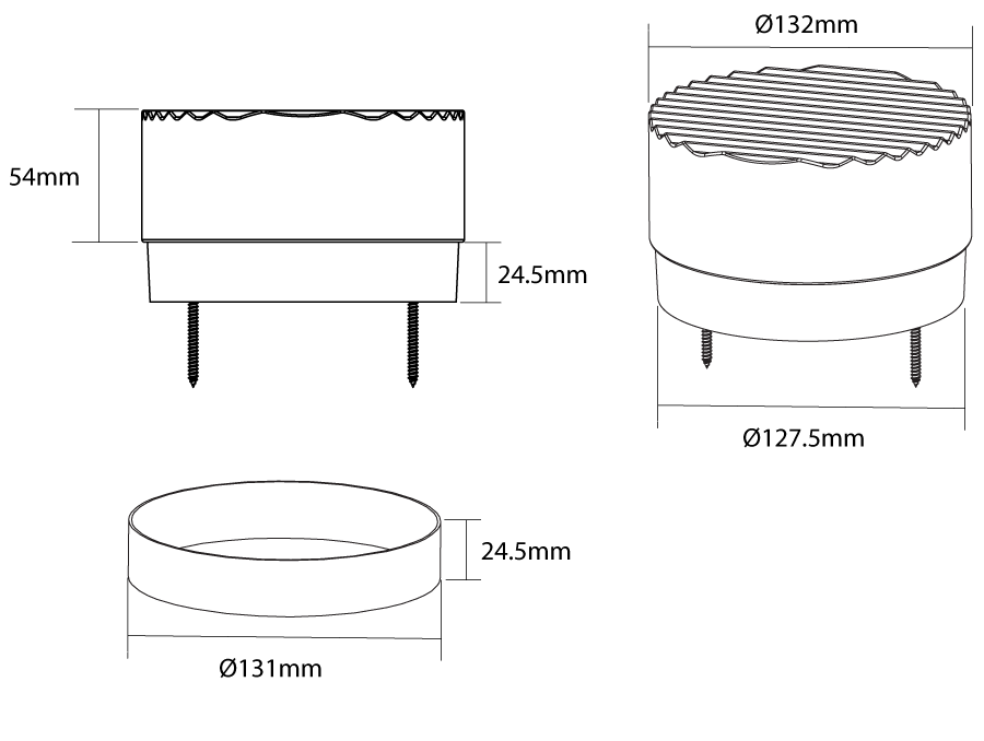 Loop LED Exterior Ceiling Wall Light 5W Tri-Color Brushed Brass - SI A/LOOP/PRISMA/BRUSHED BRASS