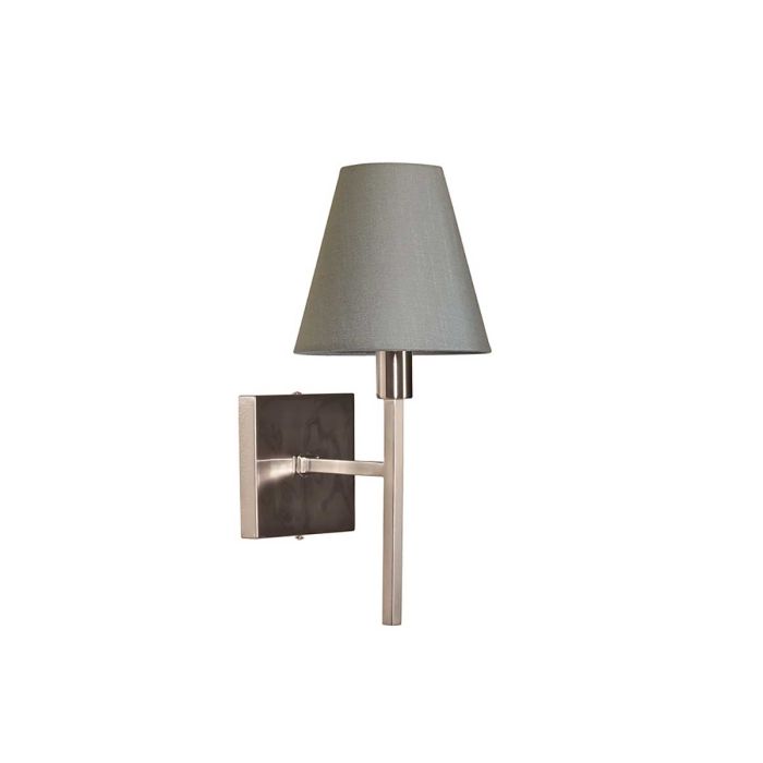 Lucerne 1 Light Wall Light Brushed Nickel & Grey Shades - LUCERNE-1LT