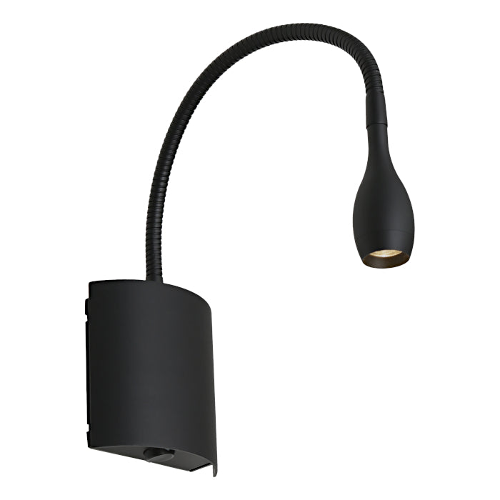 Lund LED Bedside Reading Light 3W 3000K Black - LUND1WLEDBLK