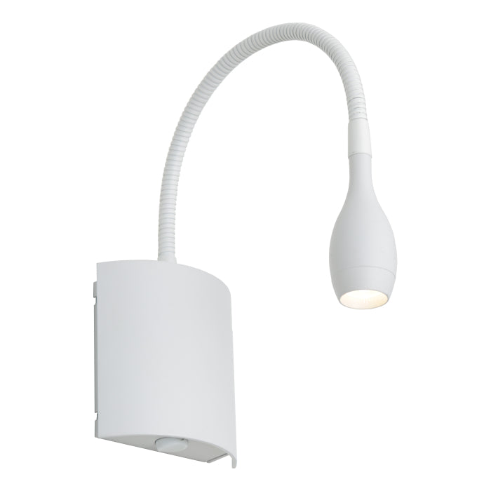 Lund LED Bedside Reading Light 3W 3000K White - LUND1WLEDWHT