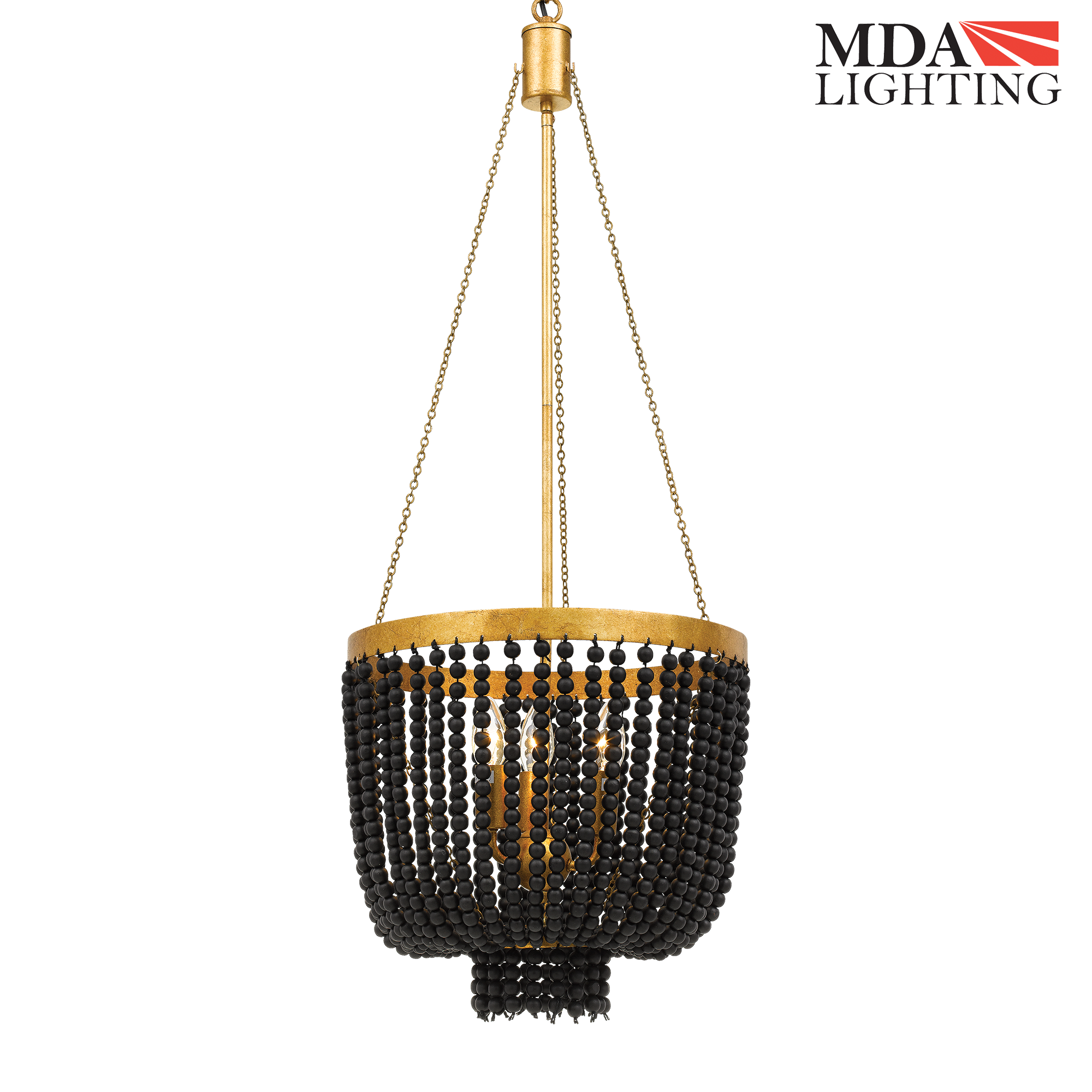 Maddisson 3 Light Pendant Black & Gold - MDAMAD3BKGD