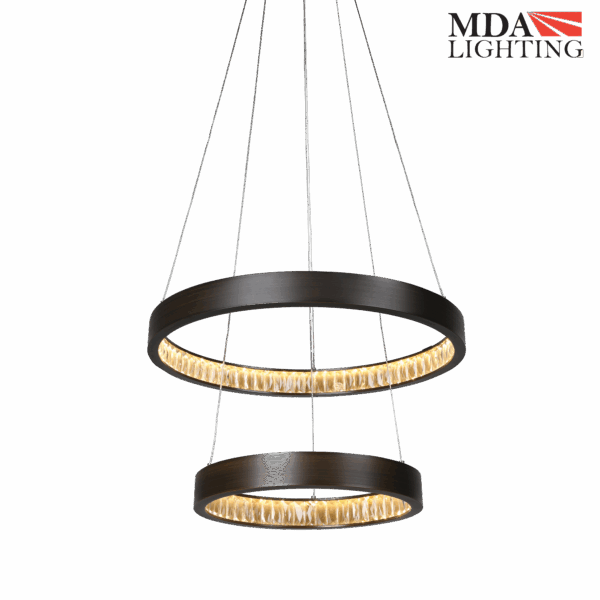 Margo LED 2 Tier Pendant Light Black & Crystal - MDAMAR64