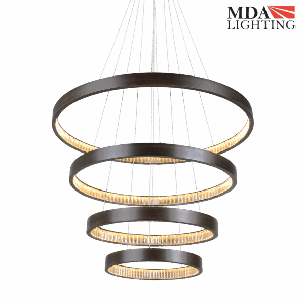 Margo LED 4 Tier Pendant Light Black & Crystal - MDAMAR1864