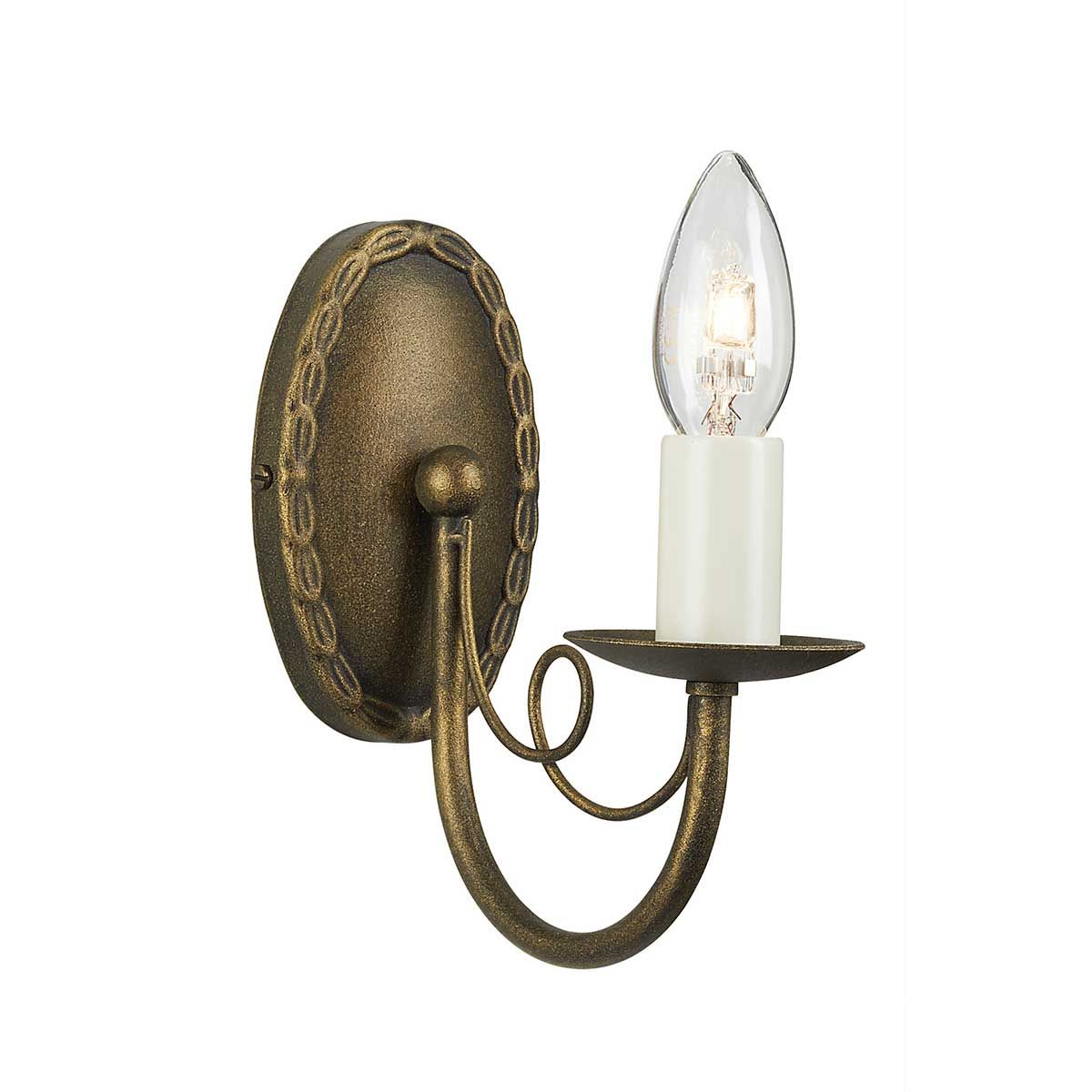 Minster 1 Light Wall Light Black & Gold Patina - MN1-BLK-GOLD