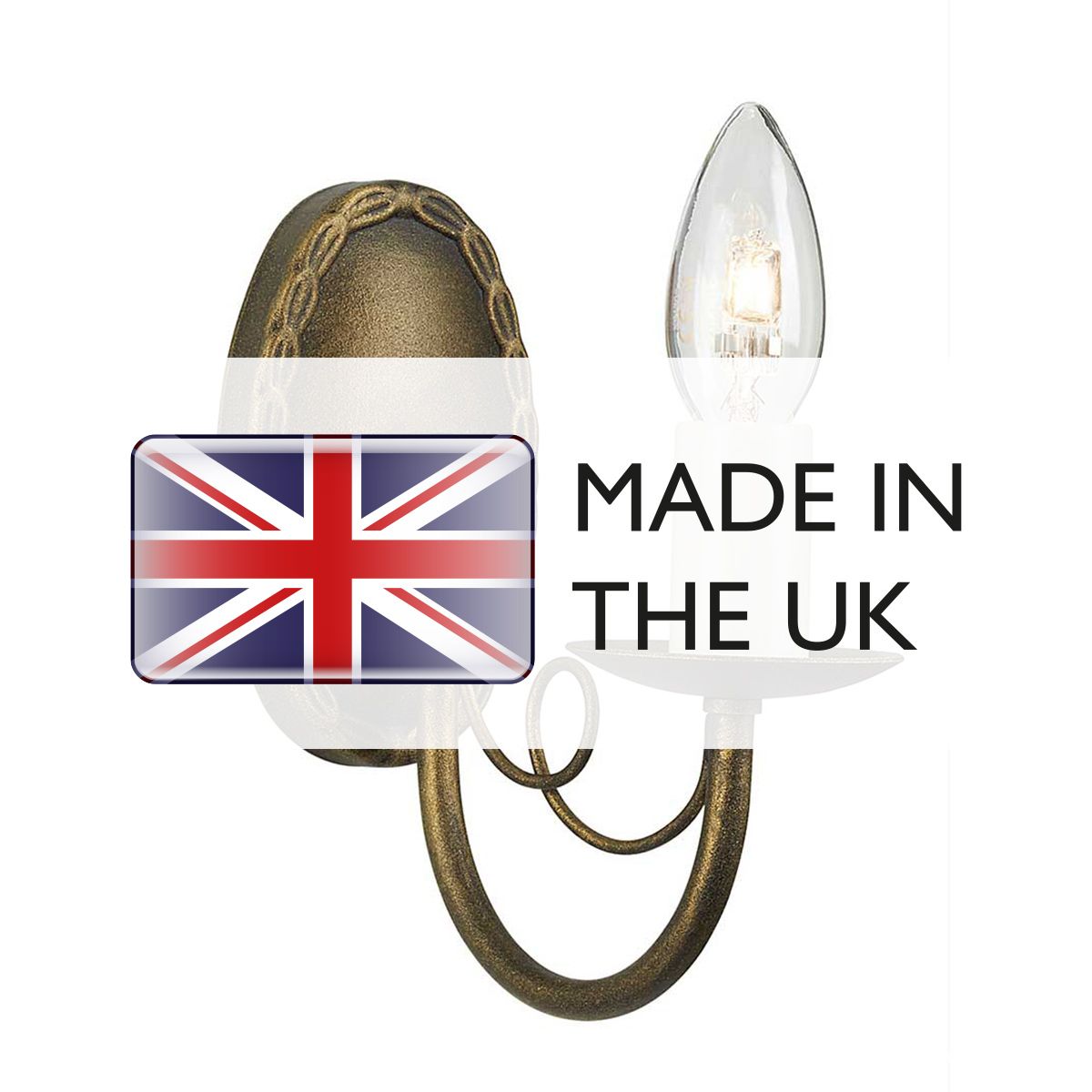 Minster 1 Light Wall Light Black & Gold Patina - MN1-BLK-GOLD