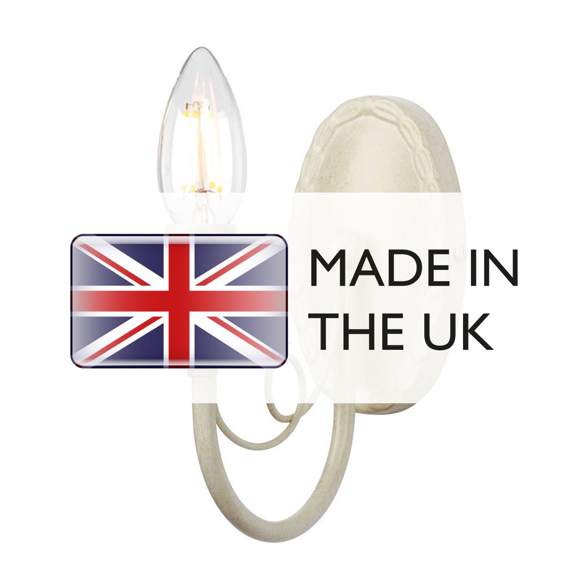 Minster Wall Light Ivory & Gold Patina - MN1-IV-GOLD