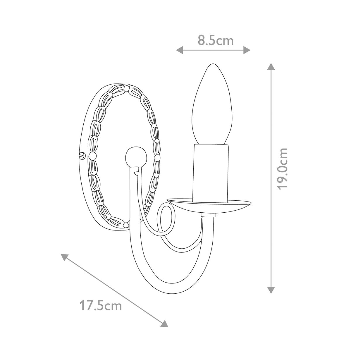 Minster Wall Light Ivory & Gold Patina - MN1-IV-GOLD