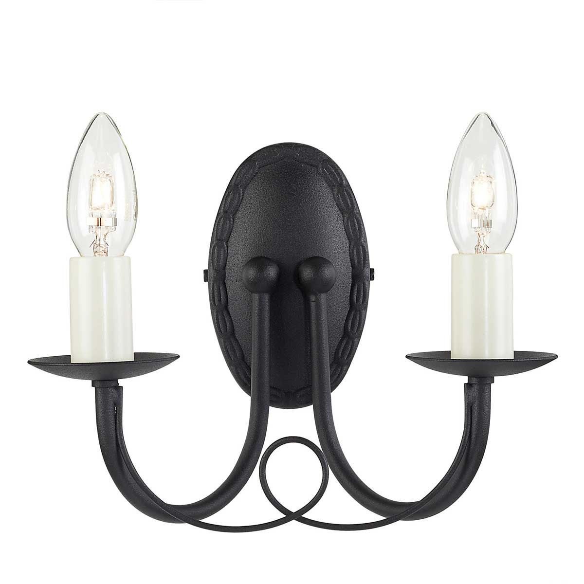 Minster 2 Light Wall Light Black - MN2-BLACK