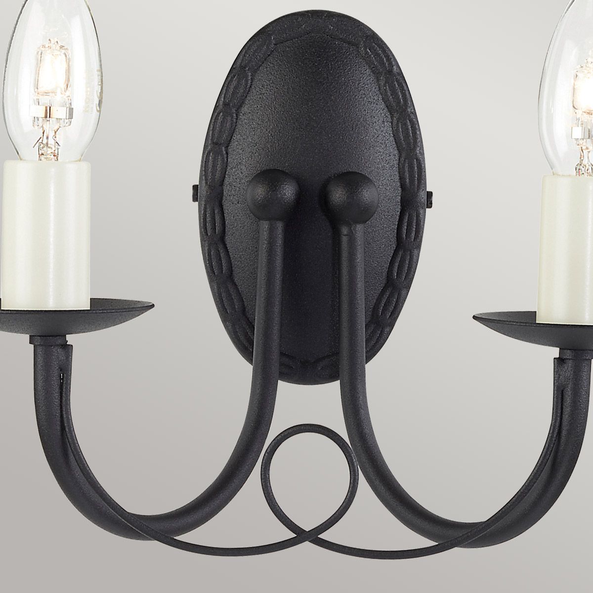 Minster 2 Light Wall Light Black - MN2-BLACK