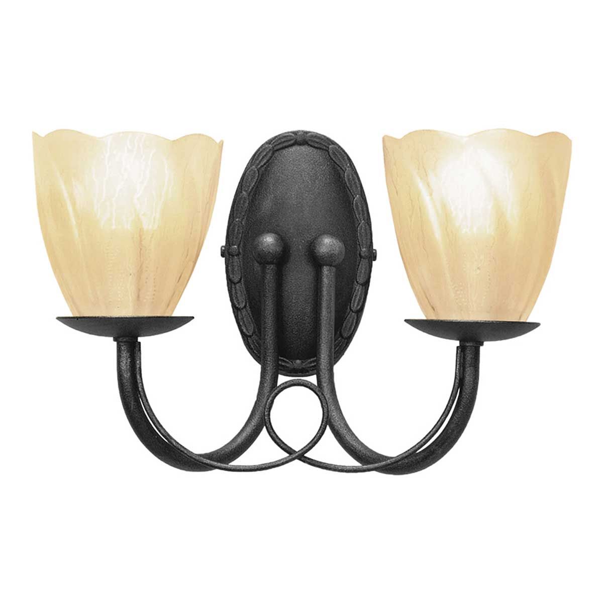 Minster 2 Light Wall Light Black - MN2-BLACK