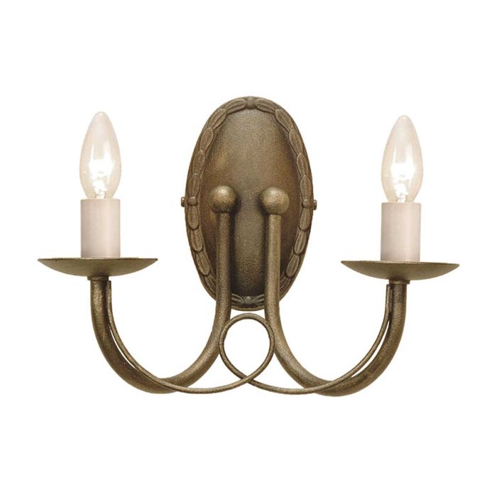 Minster 2 Light Wall Light Black & Gold Patina - MN2-BLK-GOLD