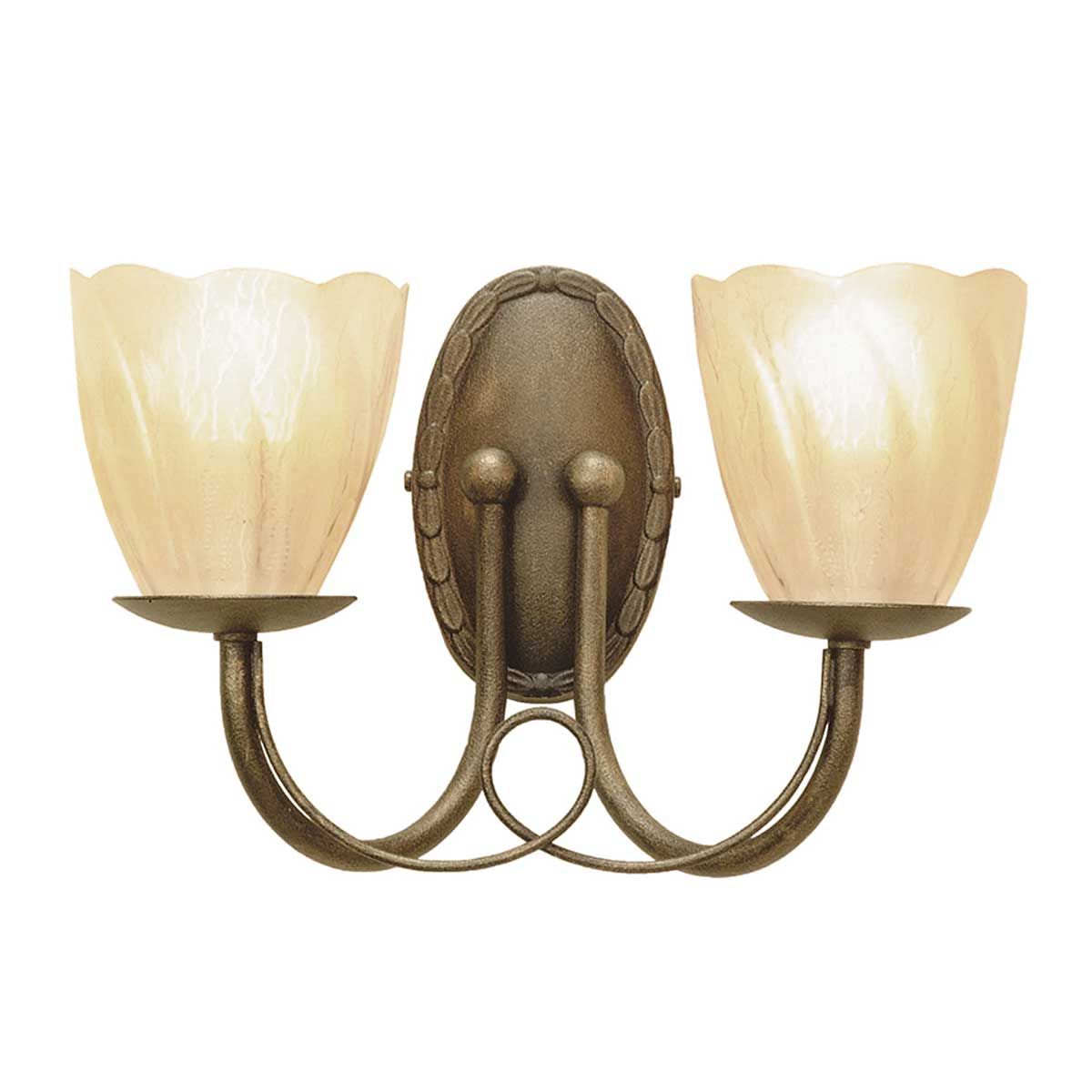 Minster 2 Light Wall Light Black & Gold Patina - MN2-BLK-GOLD
