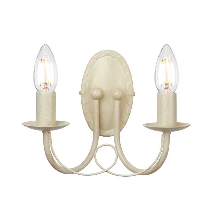 Minster 2 Light Wall Light Ivory & Gold Patina - MN2-IV-GOLD
