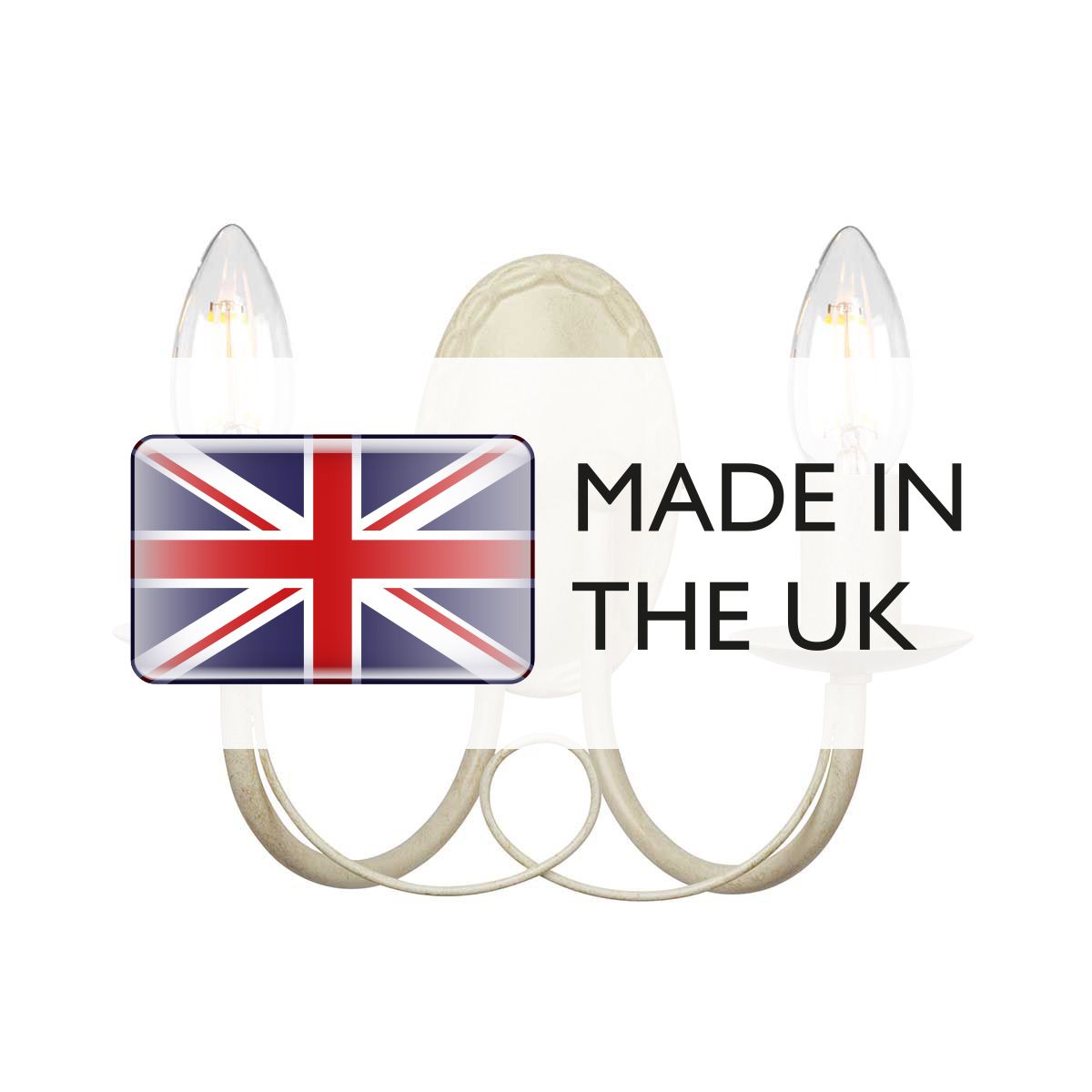 Minster 2 Light Wall Light Ivory & Gold Patina - MN2-IV-GOLD