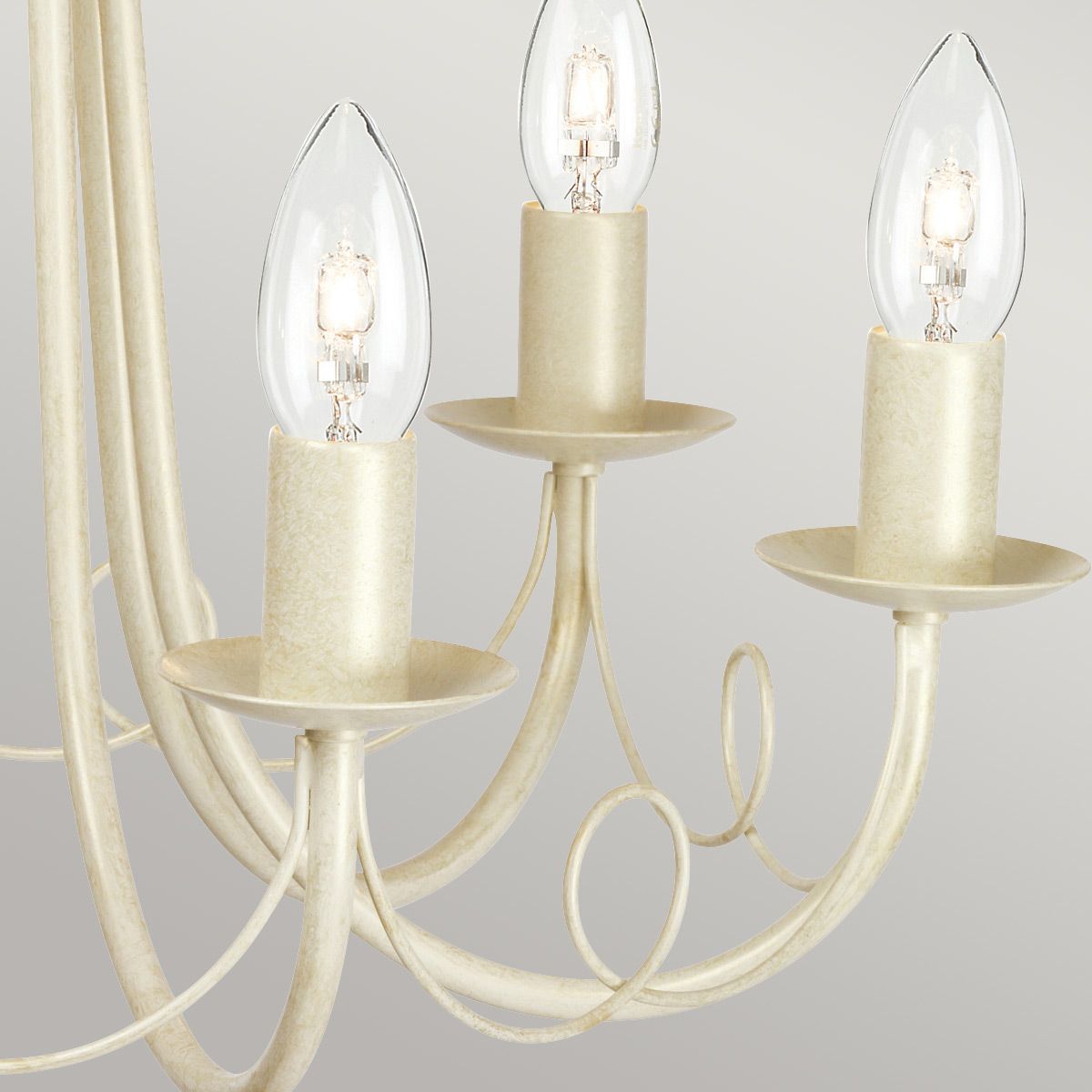 Minster 6 Light Chandelier Ivory & Gold Patina - MN6-IV-GOLD