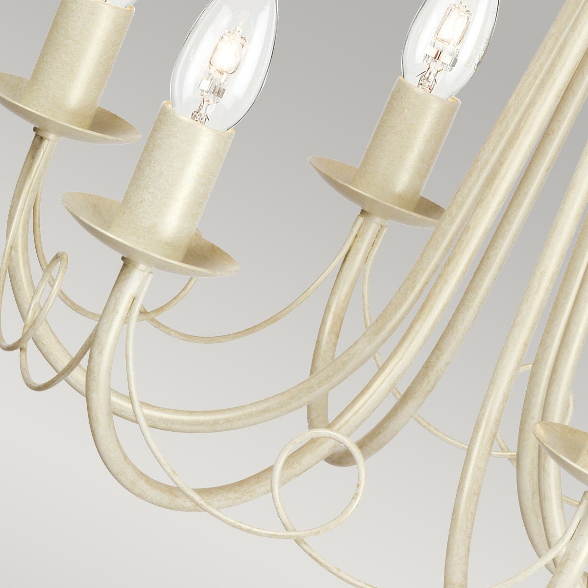 Minster 6 Light Chandelier Ivory & Gold Patina - MN6-IV-GOLD