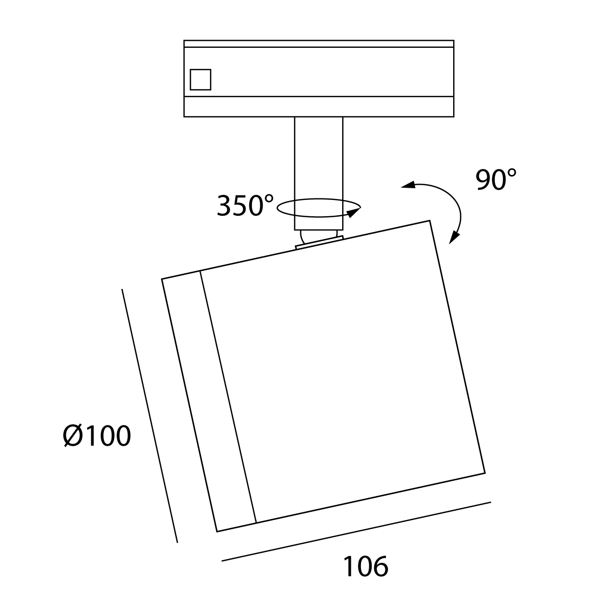 Moba 35° LED Track Spotlight 9W 3000K Black - SI TK/MOBA/DIMM/BK