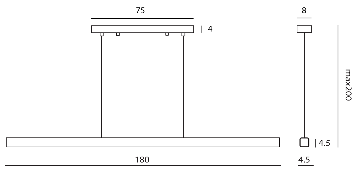 Mumu 180mm LED Island Pendant Light 48W 3000K Black - SE S/MUMU/180/BK