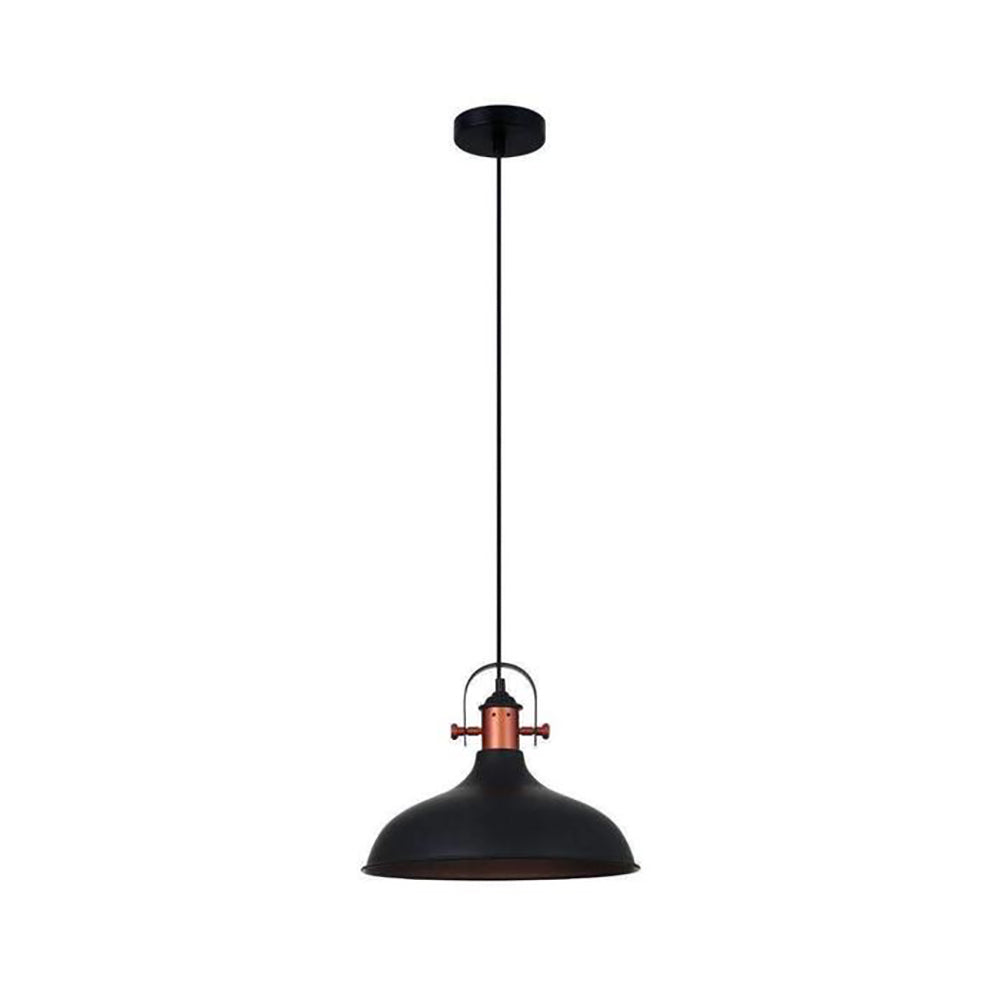Buy Pendant Lights Australia NARVIK Black Dome With Copper Highlight 1 Light Pendant - NARVIK2