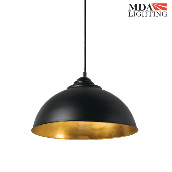 Newport Large Pendant Light Black & Gold - MDANEW1LBKGD