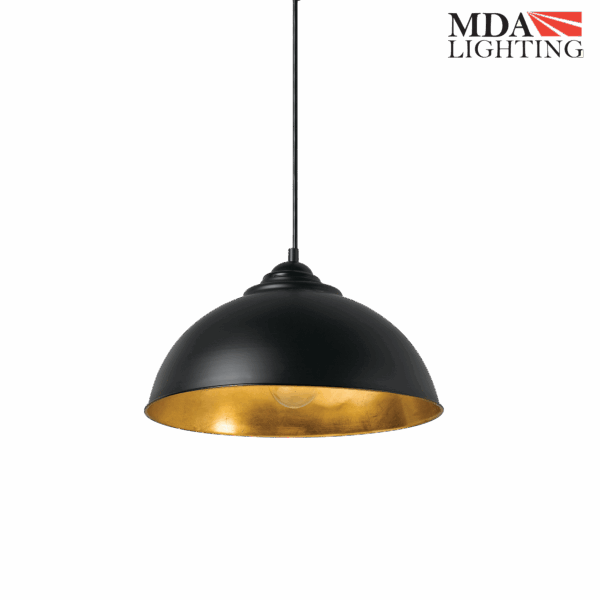 Newport Small Pendant Light Black & Gold - MDANEW1SBKGD