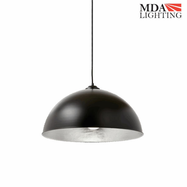 Newport Medium Pendant Light Black & Silver - MDANEW1MBKSL