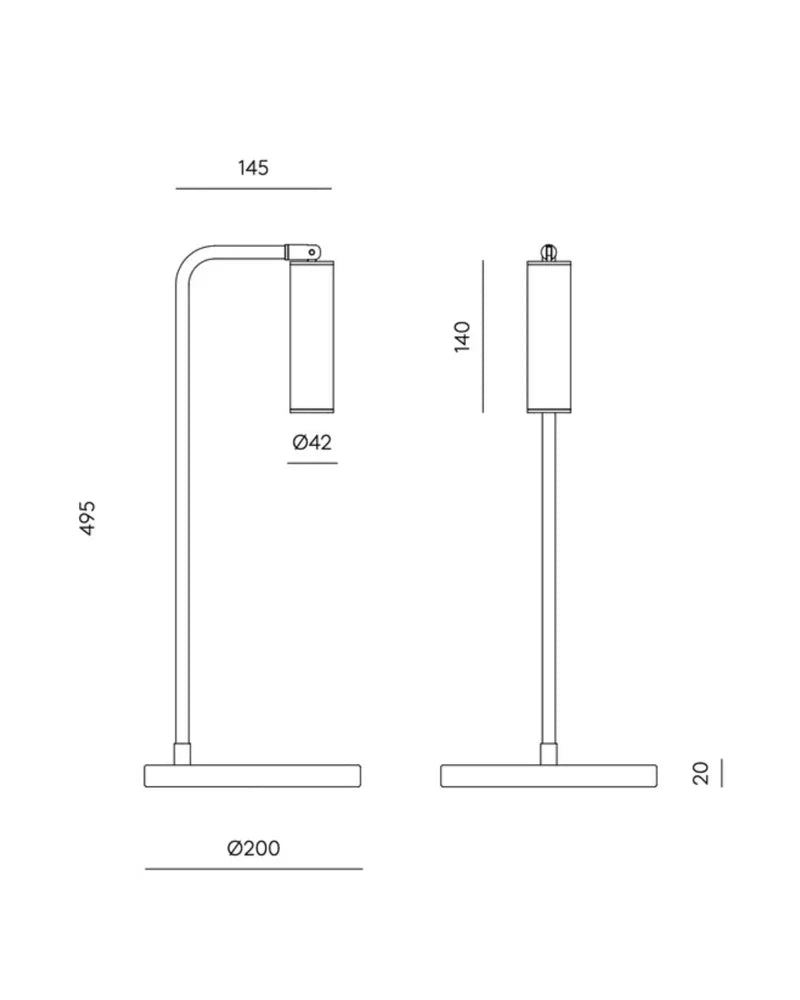 Tura LED Table Lamp 5W 2700K Orange Leather - ARO.S1313/NEG-ORA