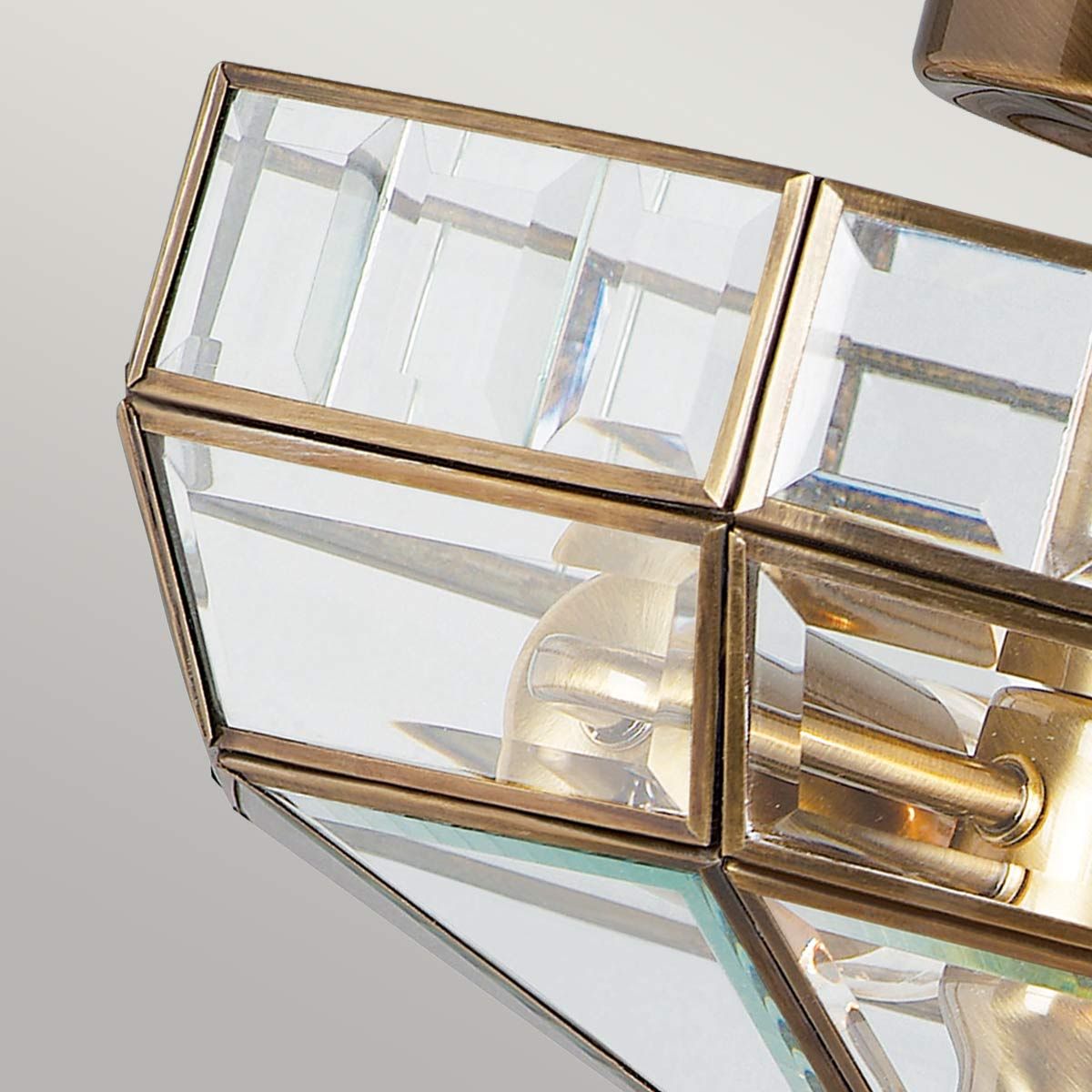 Old Park 2 Light Semi Flush Mount Light Antique Brass - OLD-PARK-AB