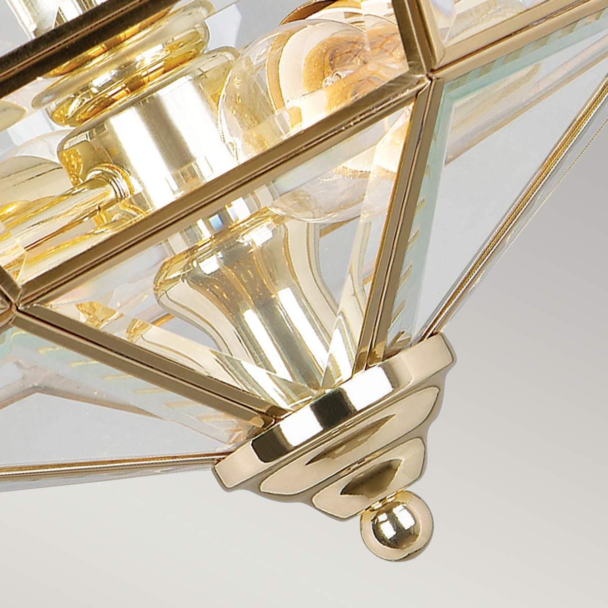 Old Park 2 Light Semi Flush Mount Light Polished Brass - OLD-PARK-PB