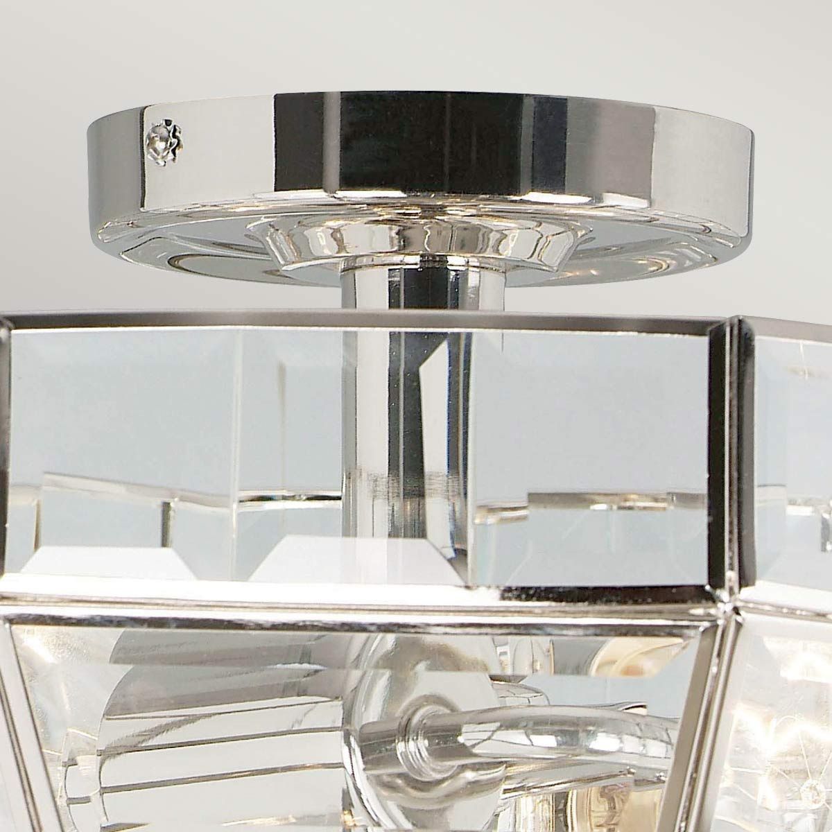 Old Park 2 Light Semi Flush Mount Light Polished Nickel - OLD-PARK-PN