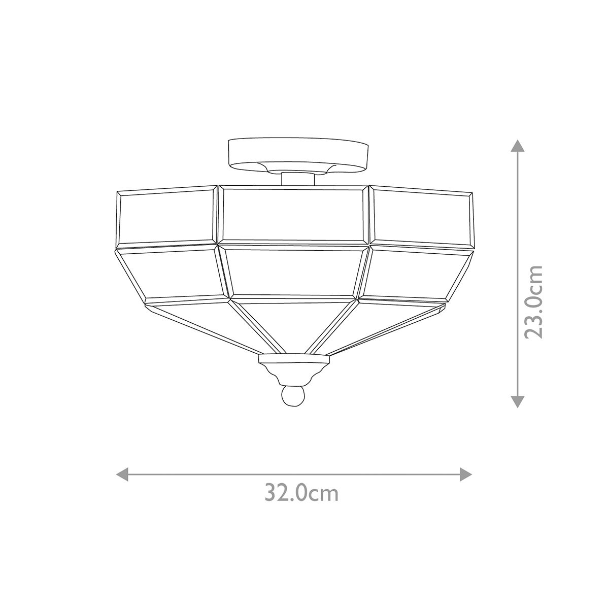 Old Park 2 Light Semi Flush Mount Light Polished Nickel - OLD-PARK-PN