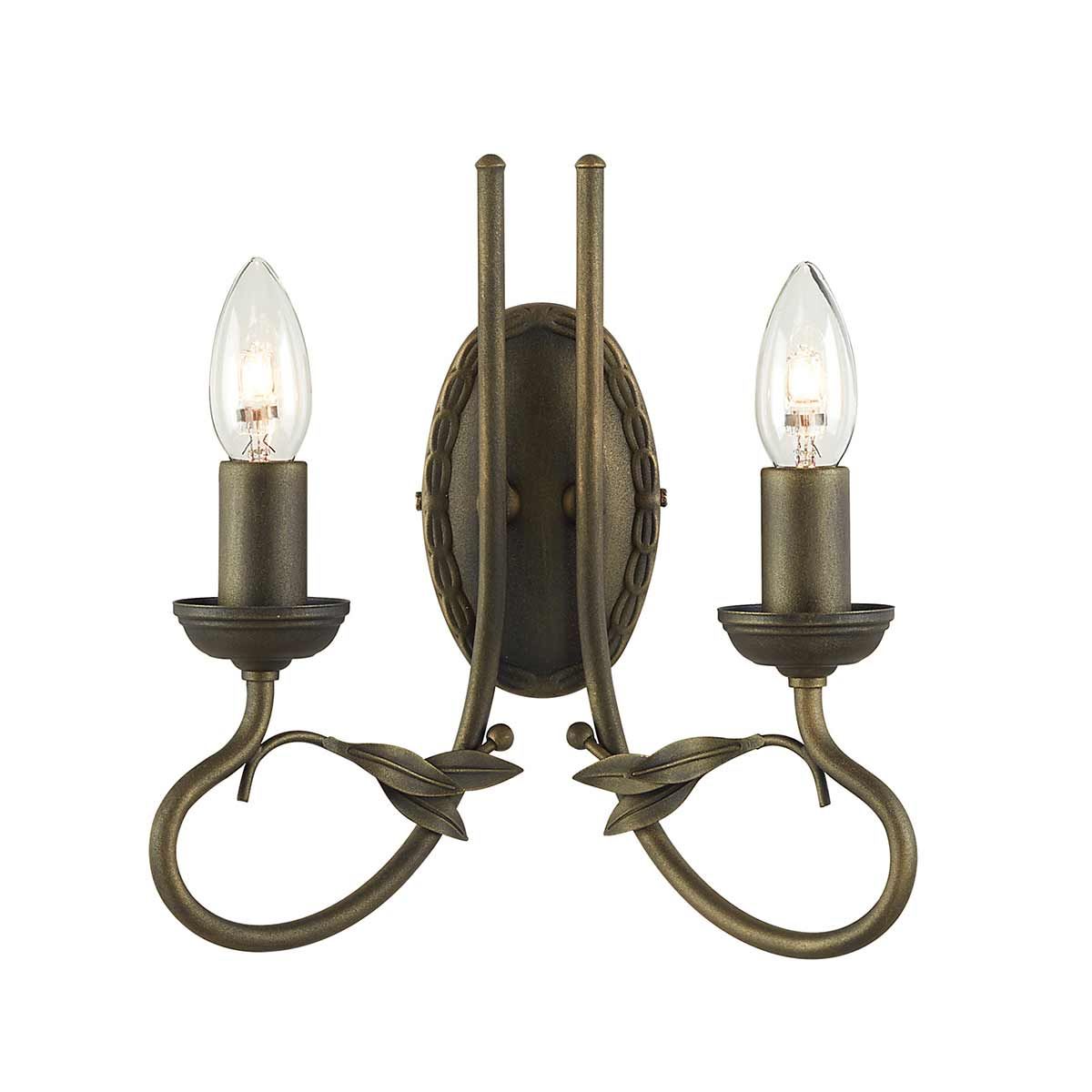 Olivia 2 Light Wall Light Black & Gold Patina - OV2-BLK-GOLD