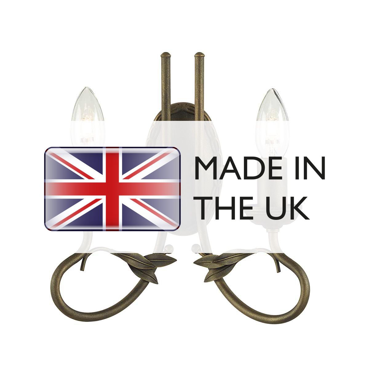 Olivia 2 Light Wall Light Black & Gold Patina - OV2-BLK-GOLD