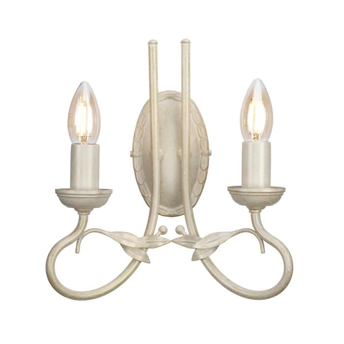 Olivia 2 Light Wall Light Ivory & Gold Patina - OV2-IVORY-GOLD