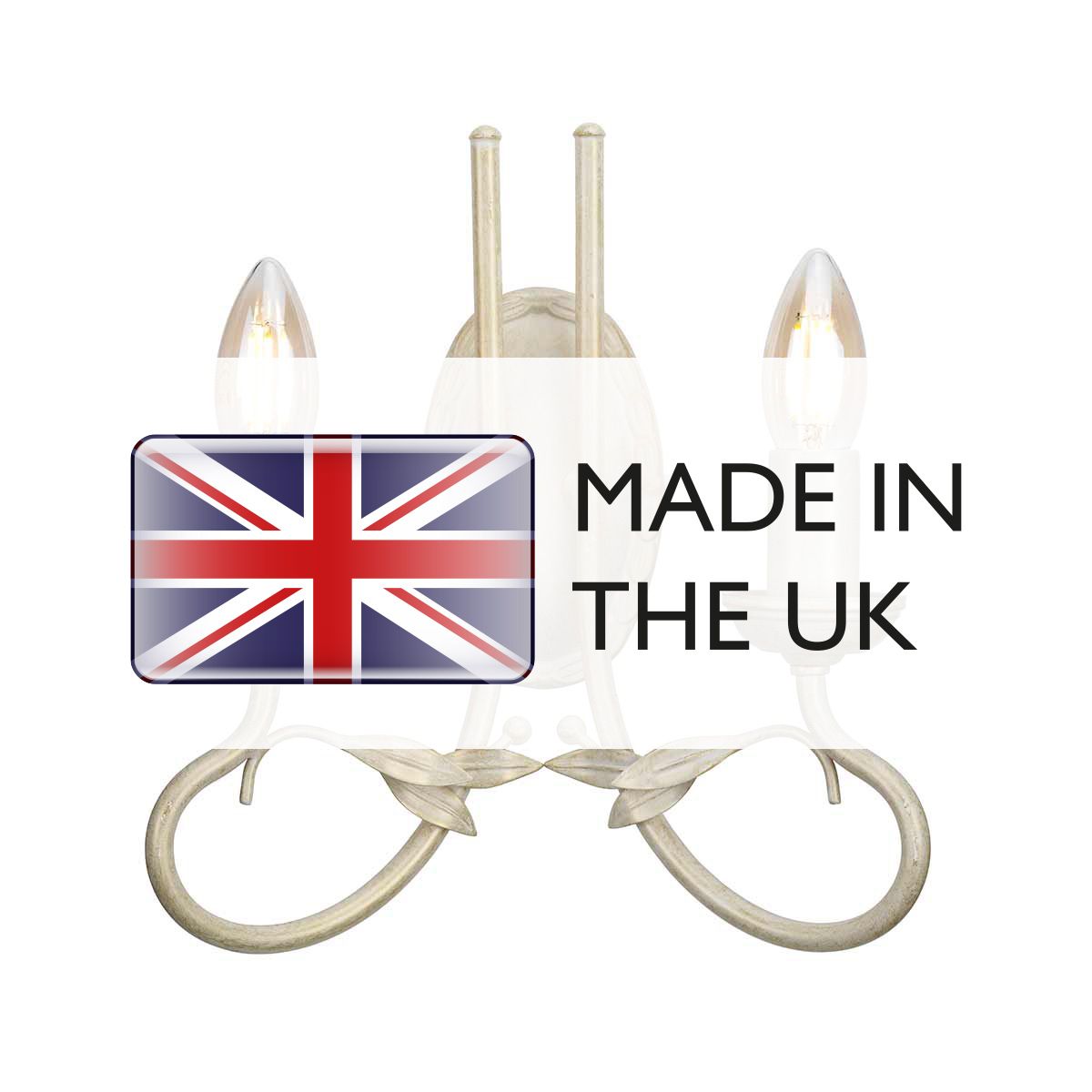 Olivia 2 Light Wall Light Ivory & Gold Patina - OV2-IVORY-GOLD