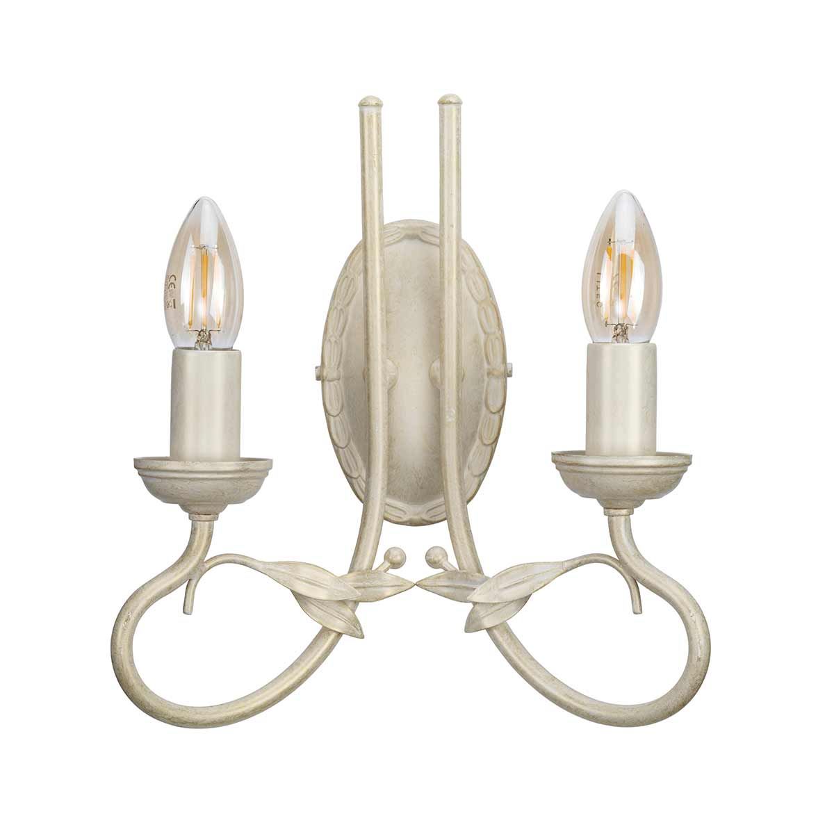Olivia 2 Light Wall Light Ivory & Gold Patina - OV2-IVORY-GOLD