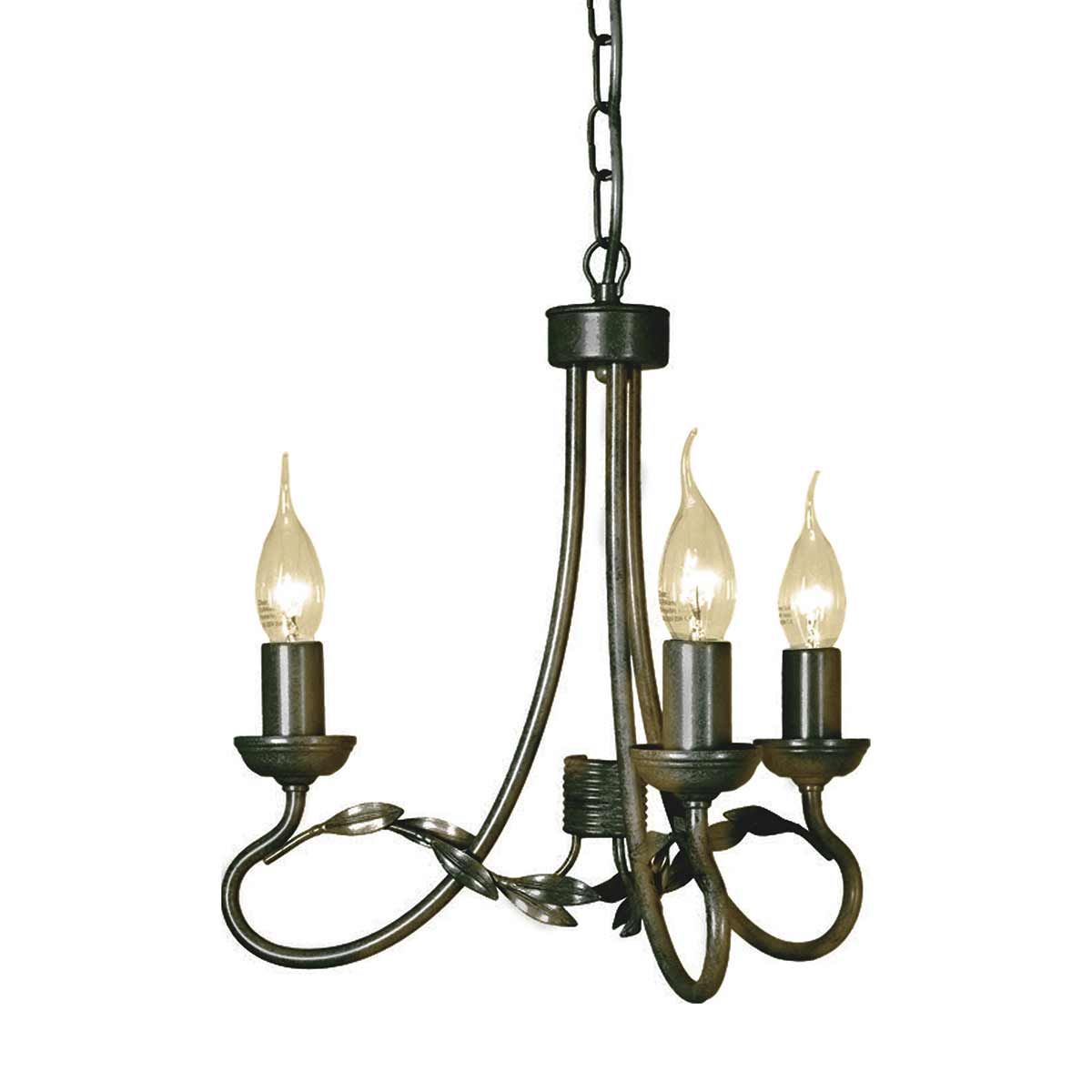 Olivia 3 Light Chandelier Black & Gold Patina - OV3-BLK-GOLD