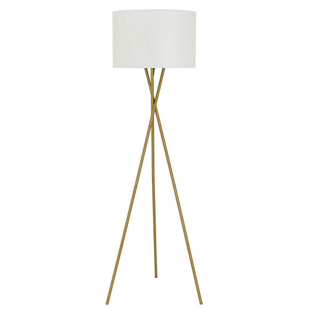 Denise 1 Light Floor Lamp Antique Gold & Ivory - DENISE FL-AGIV