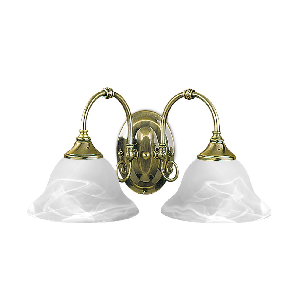 Heritage Bathroom Vanity 2 Lights Brass Metal - R9352-2B-AB