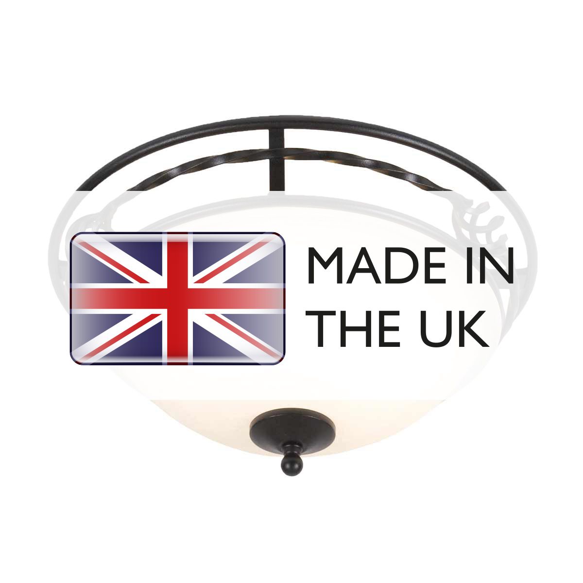 Pembroke 2 Light Flush Mount Light Black - PB-F-A-BLACK