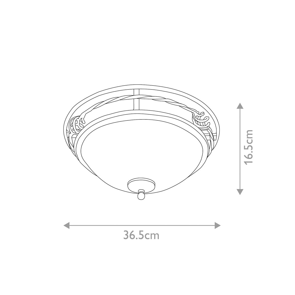 Pembroke 2 Light Flush Mount Light Black & Gold - PB-F-A-BLK-GOLD