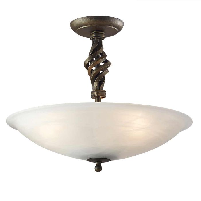 Pembroke 3 Light Semi Flush Mount Light Black & Gold - PB-SF-A-BLK-GOLD