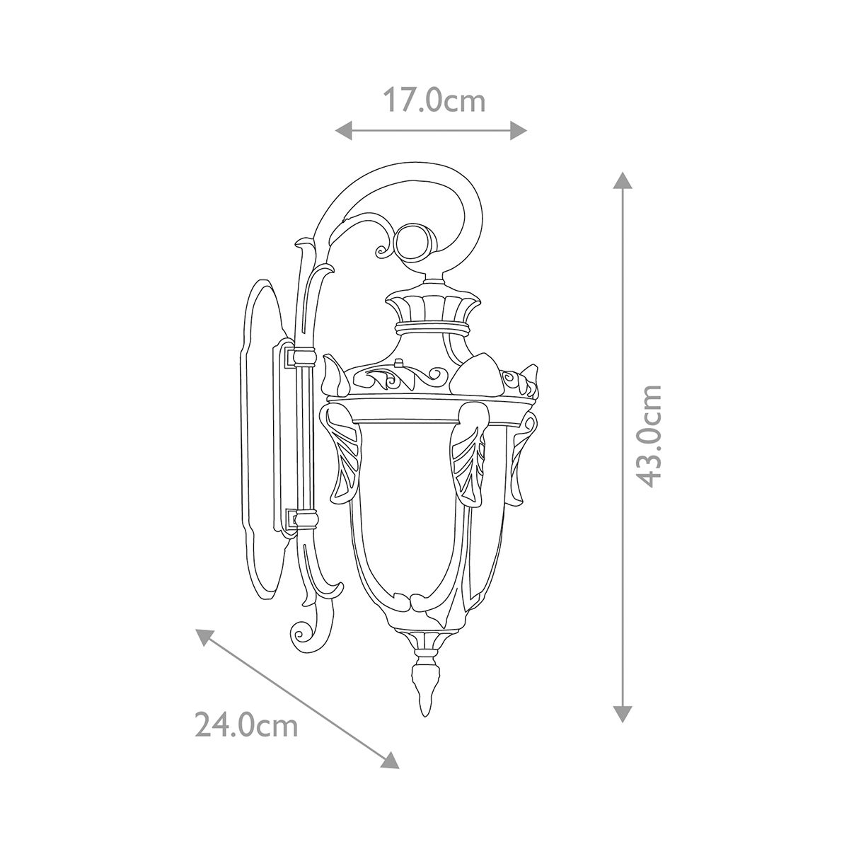 Philadelphia Small Down Wall Lantern Old Bronze - PH2-S-OB