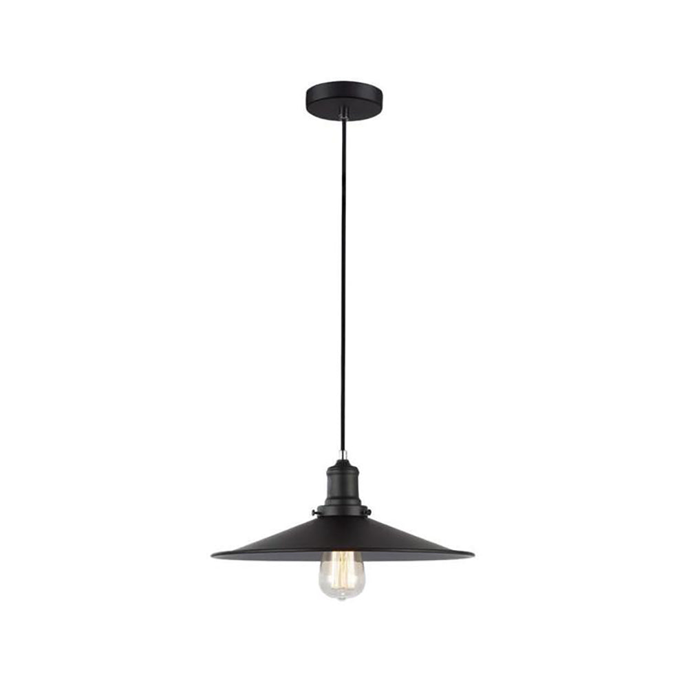 Buy Pendant Lights Australia PIATTO Black Iron 1 Light Pendant Large - PIATTO1