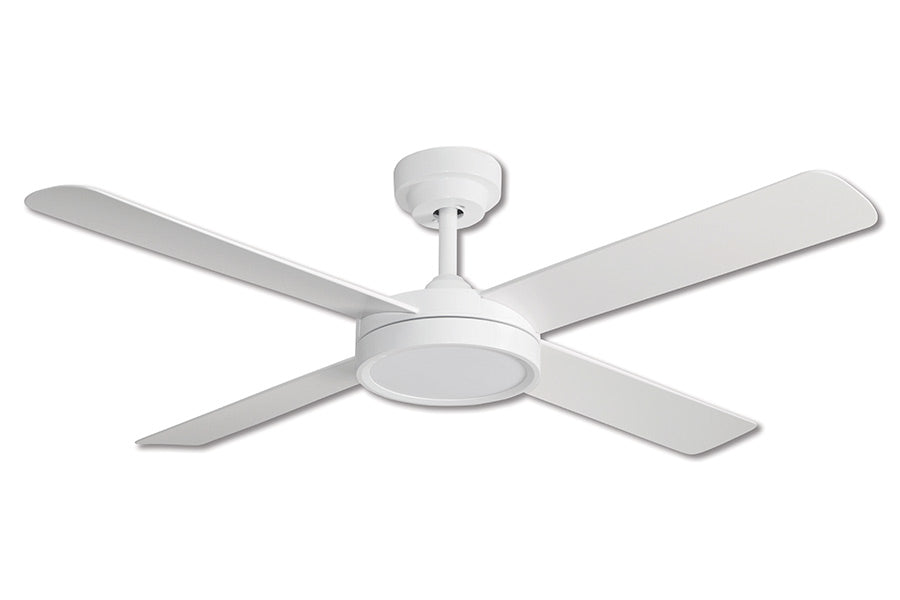 Pinnacle III DC Ceiling Fan 52" With LED Light 18W Tri Colour White - PL3205